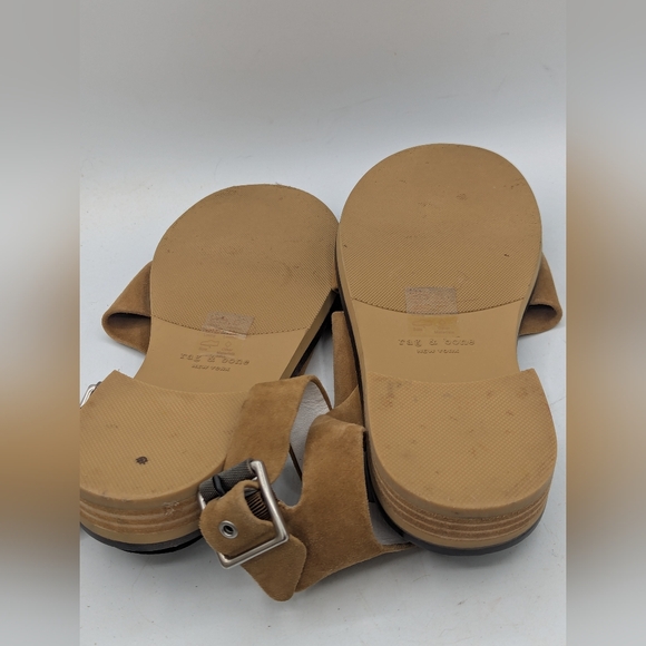 RAG & BONE SLAYTON SANDAL ANKLE ITALIAN LEATHER GOLDEN BROWN 38.5 - Picture 7 of 8